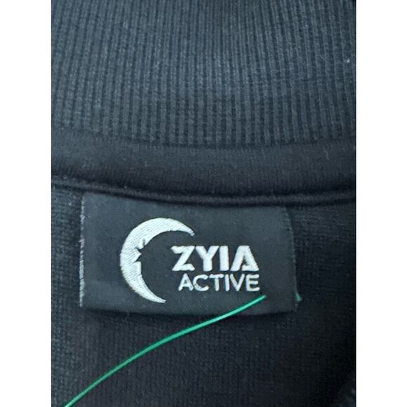 ZYIA Active Black Teddy Fleece Flying V Leopard Full Zip Jacket - Women’s Sz XS - Picture 3 of 7